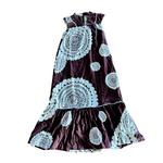 Mission Zero Women’s Vintage Dress - Medium - Malama Sophisticates - Brown White Ribbed