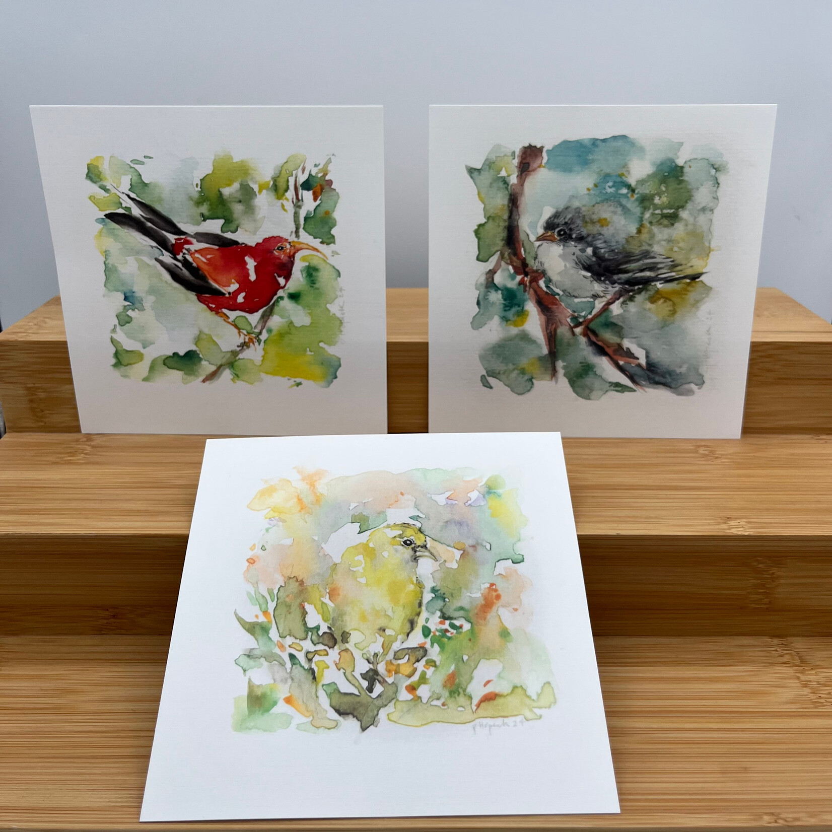 Kaua'i Forest Bird Recovery Project Limited Watercolor Art Notecard 3-Pack