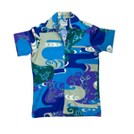 Mission Zero Men’s Vintage Aloha Shirt - McInerny Honolulu 60s  zip-up petroglyphs -M