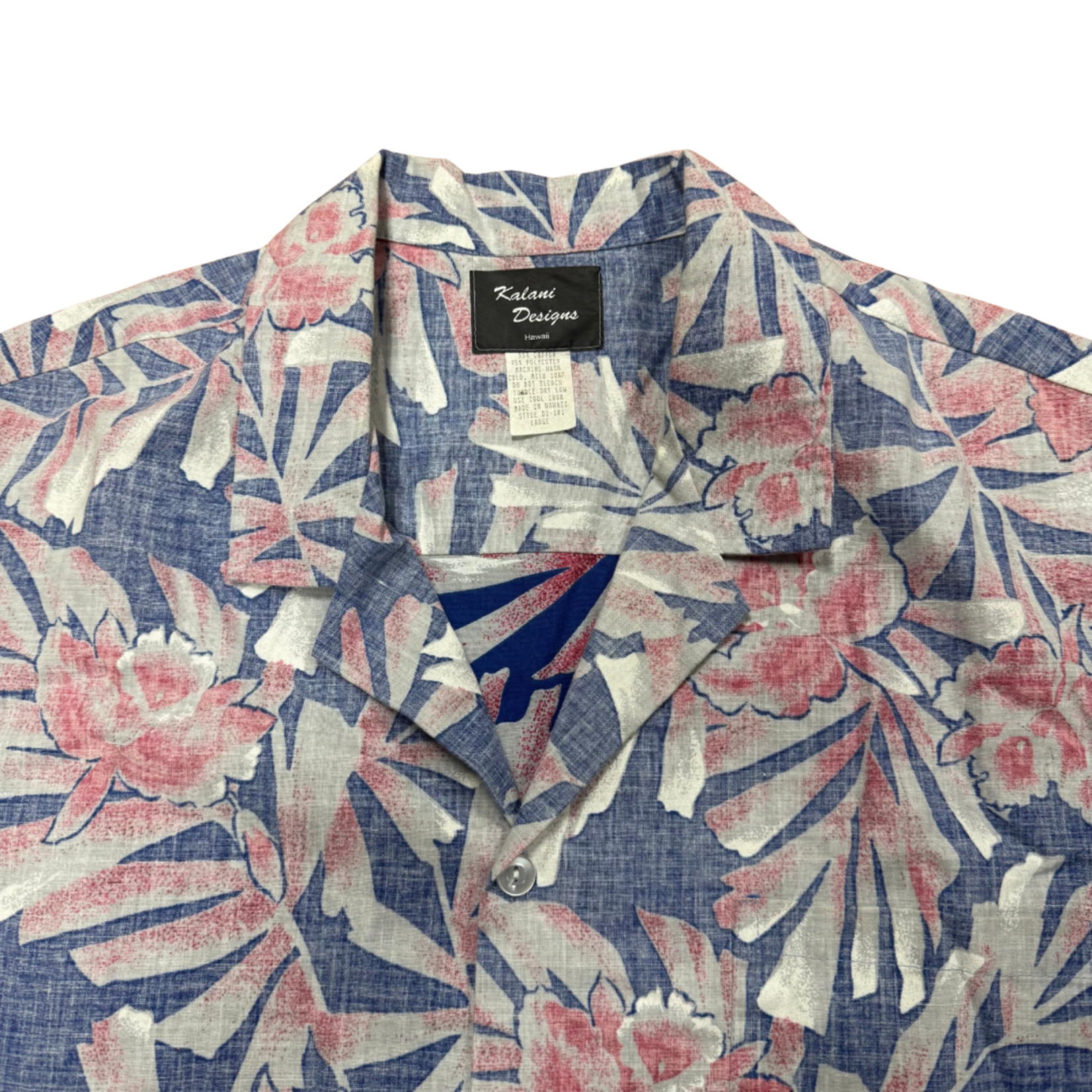 Mission Zero Men's Vintage Aloha Shirt - Kalani Designs- Flower and Leaf - L