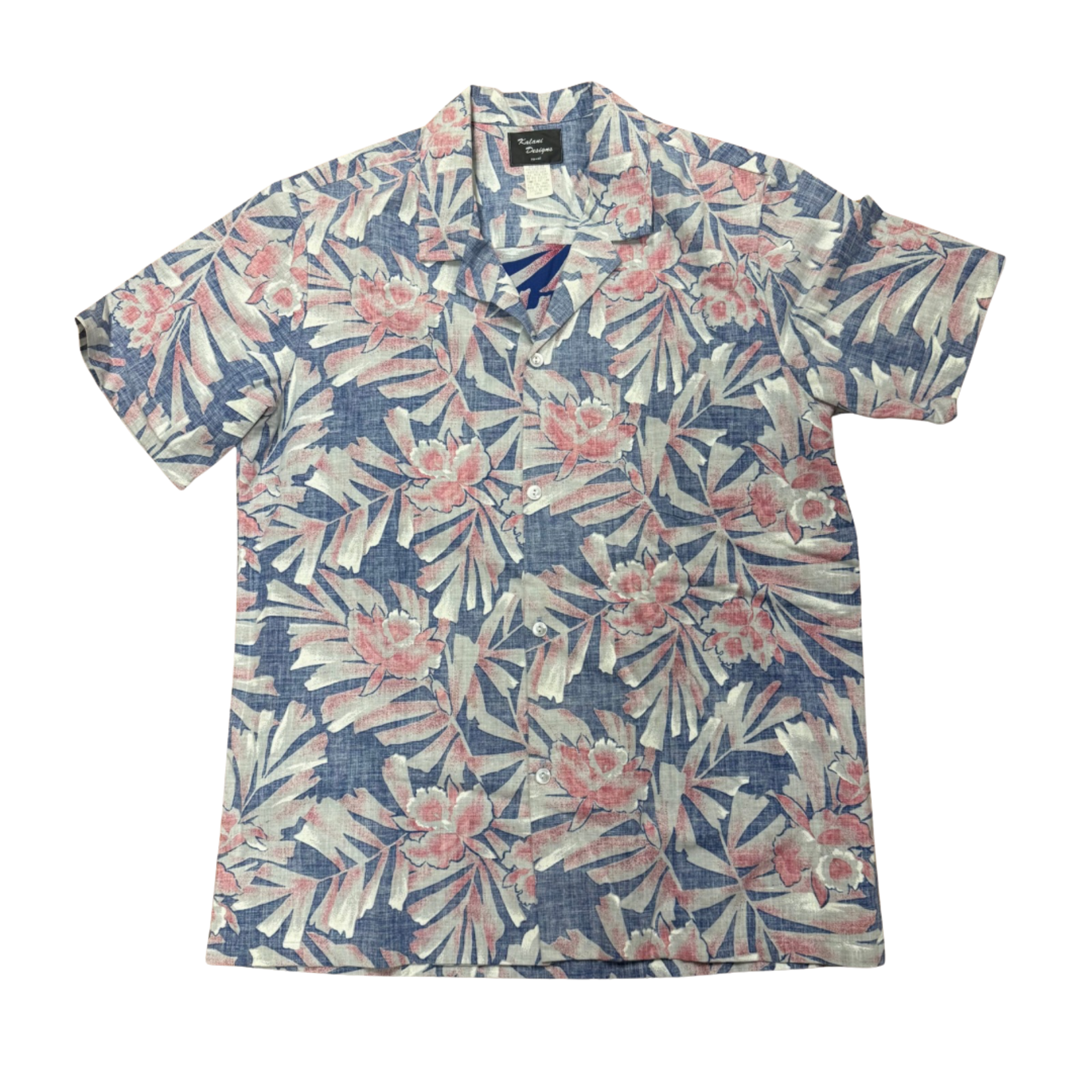 Mission Zero Men's Vintage Aloha Shirt - Kalani Designs- Flower and Leaf - L