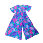 Mission Zero Women's Vintage Dress - Leland California - Barkcloth Flower Power Palazzo Jumpsuit- Small