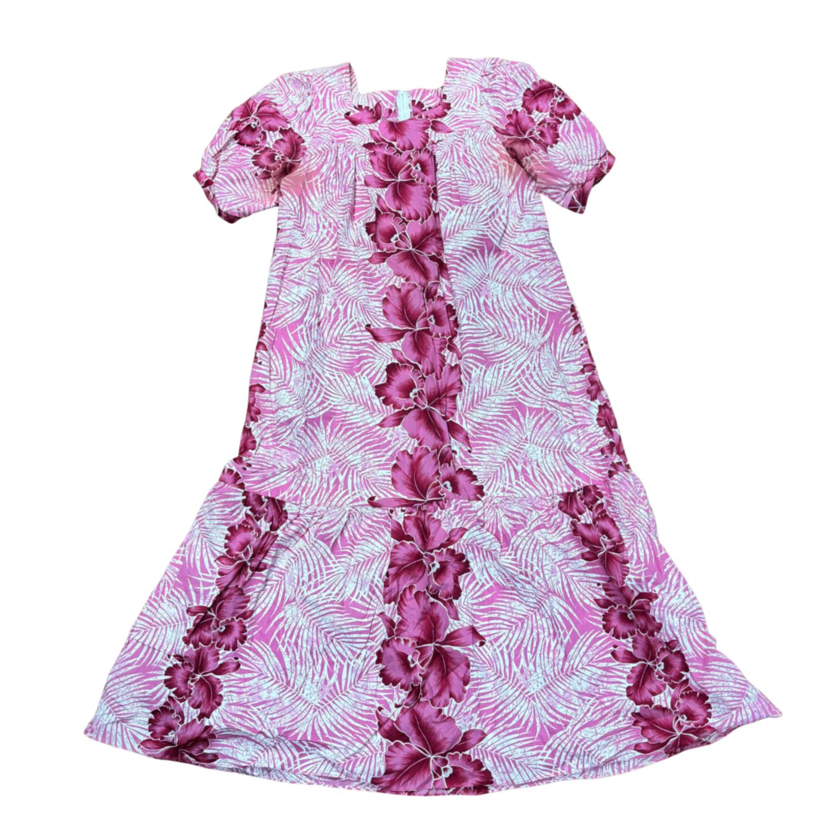 Mission Zero Women’s Vintage Dress - Royal Creation- Pink Orchid Mu’umu’u - Large *AS IS*