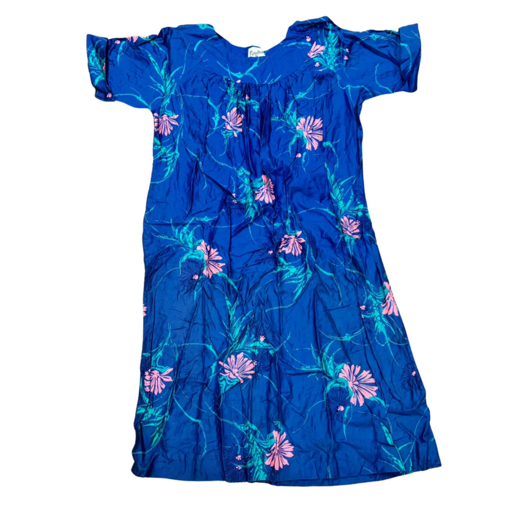 Mission Zero Women’s Vintage Dress - Paradise Found- Blue Mu’umu’u - M