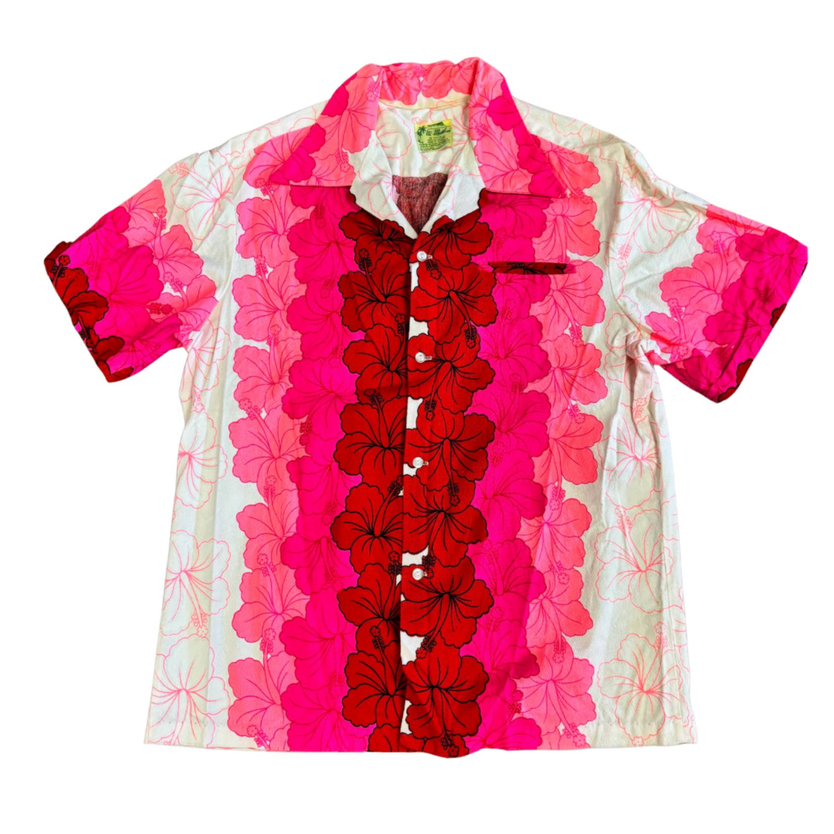 Mission Zero Honeymoon Set Vintage Women's Dres (Small) s & Men's Aloha Shirt (XL) - Ui-Maikai - Pink & White *SOLD AS SET*