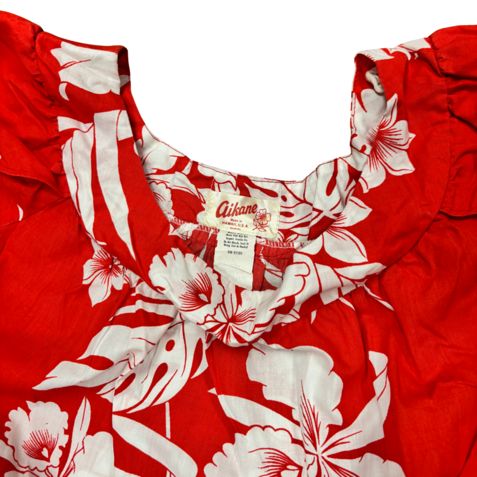 Mission Zero Women’s Vintage Dress - Aikane- Red Mu’umu’u - S/M