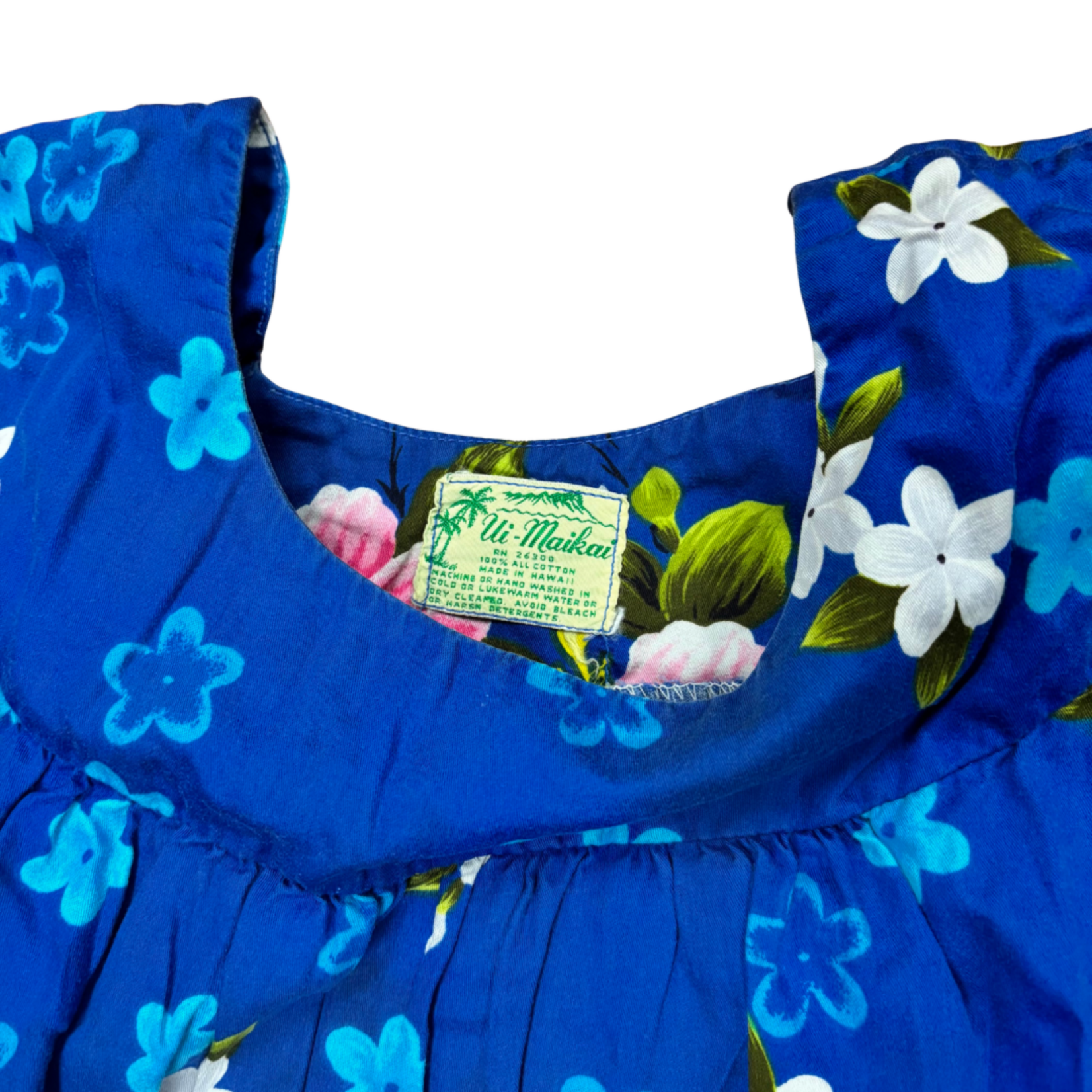 Mission Zero Women's Vintage Dress - Small - Ui-Maikai - Blue Hibiscus