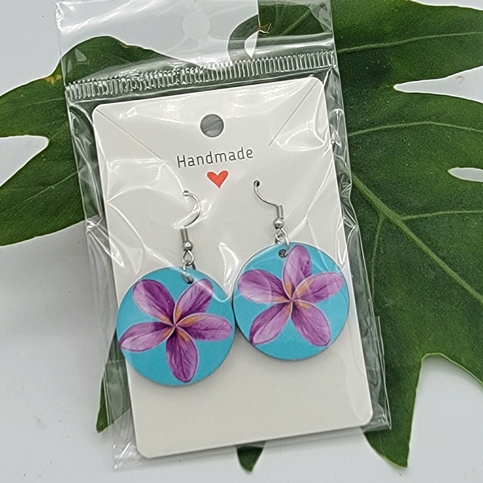 Piazza Art Plumeria Piazza Art Stainless Steel Circle Earrings