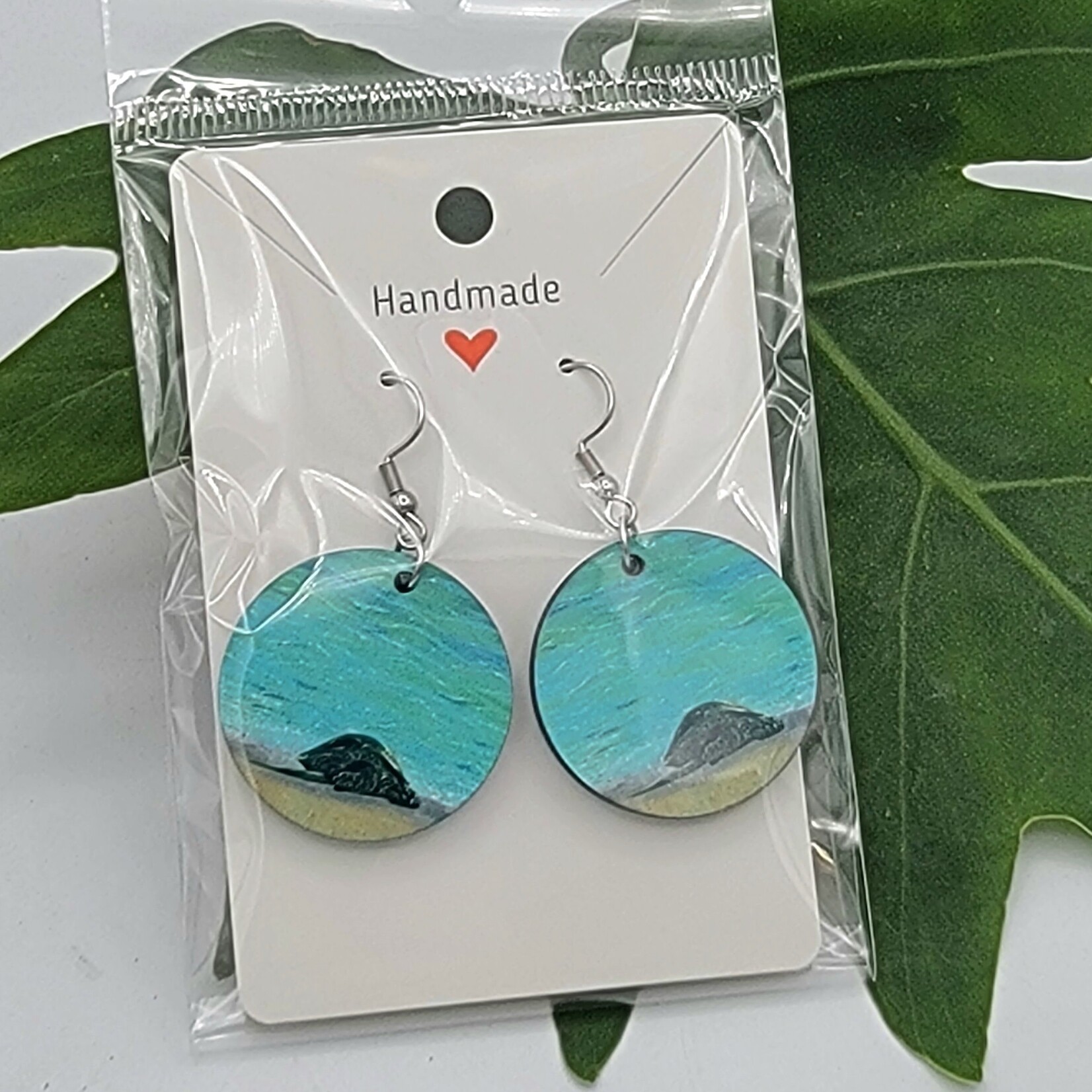 Piazza Art Honu at Poipu Piazza Art Stainless Steel Circle Earrings