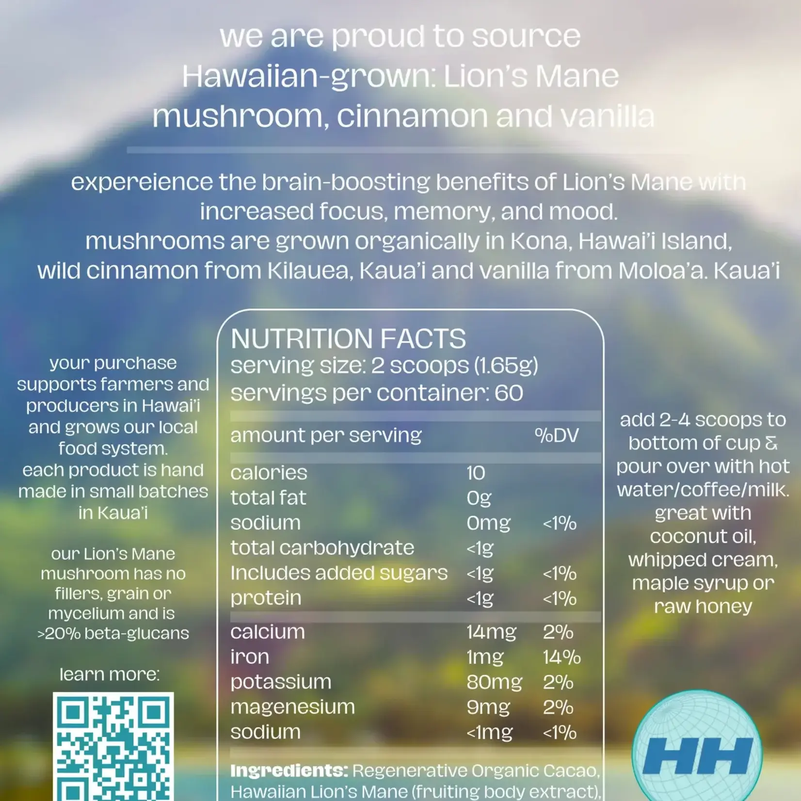 Hawaiian Health Co. Hawaiian Lion's Mane Cacao