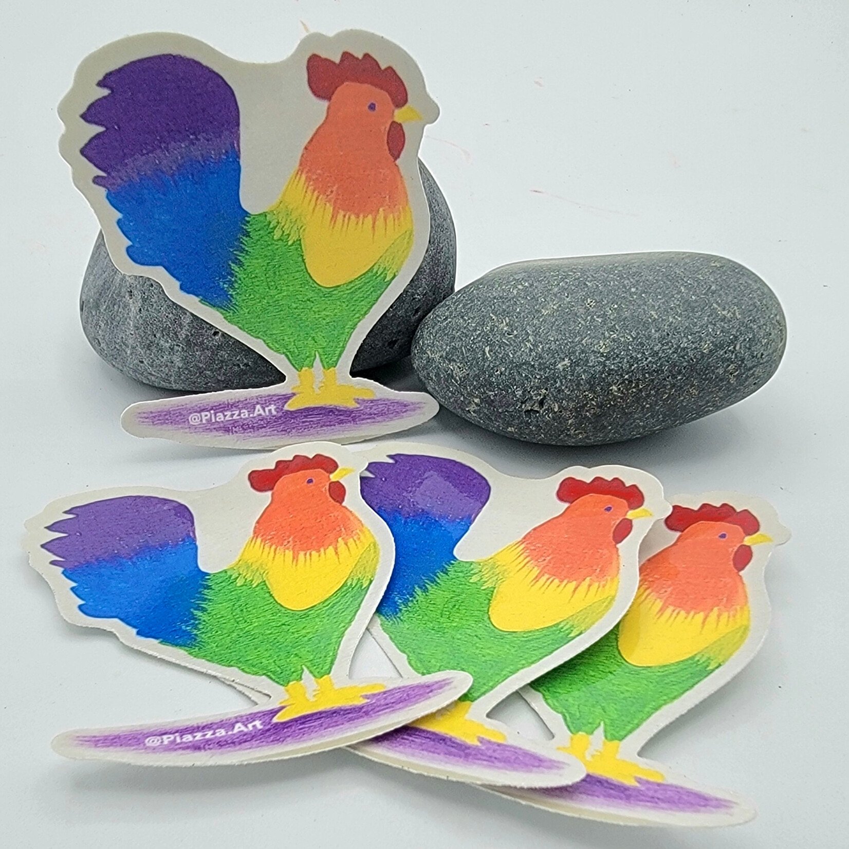 piazza Rooster @Piazza.Art Vinyl Sticker LG