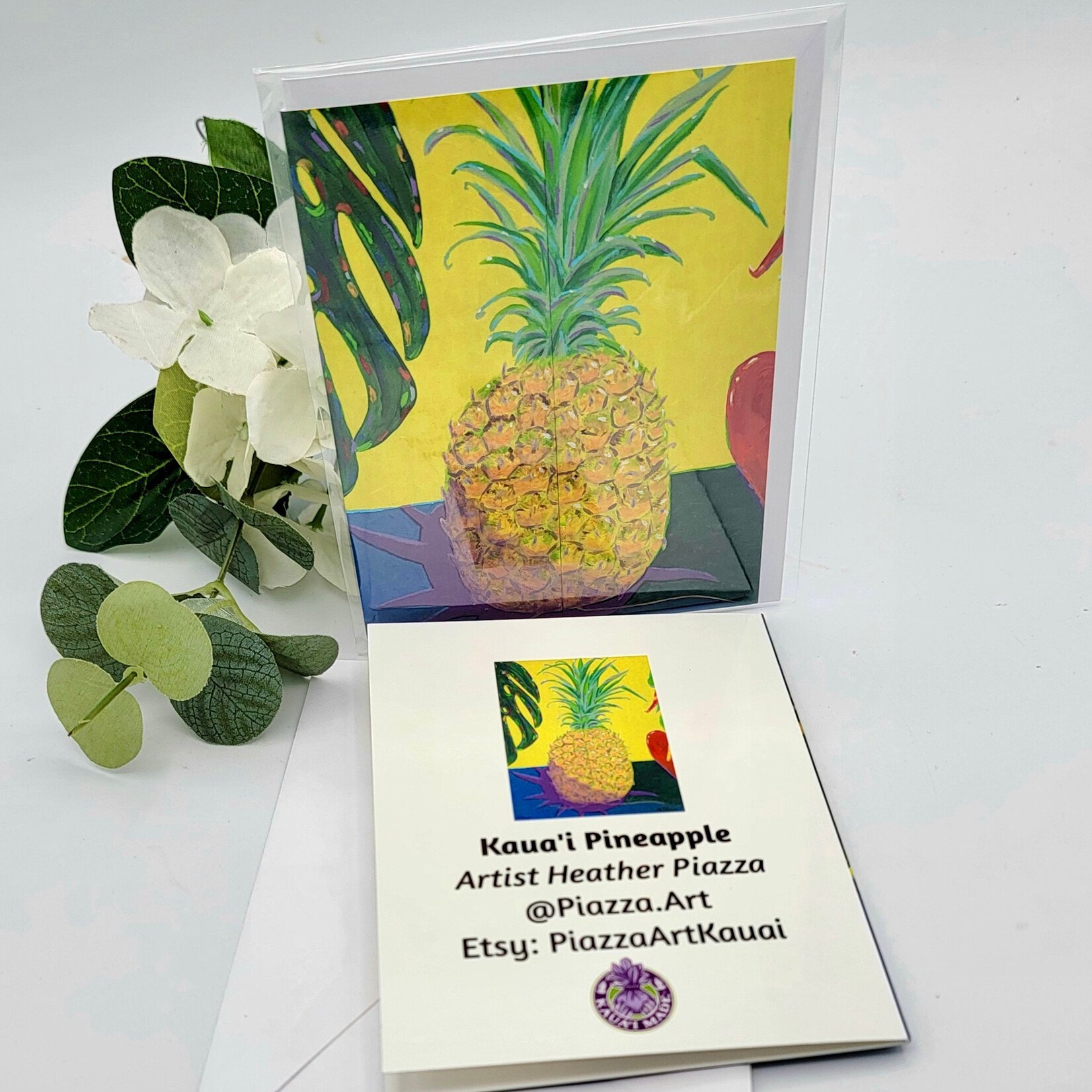 Piazza Art Kaua’i Pineapple @Piazza.Art Card 4 1/2” x 5 1/2”