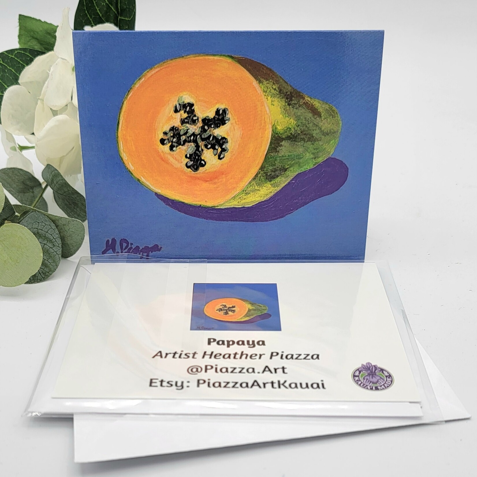 Piazza Art Papaya @Piazza.Art Card 4 1/2” x 5 1/2”