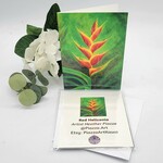 Piazza Art Red Helacornia @Piazza.Art Card 4 1/2" x 5 1/2"