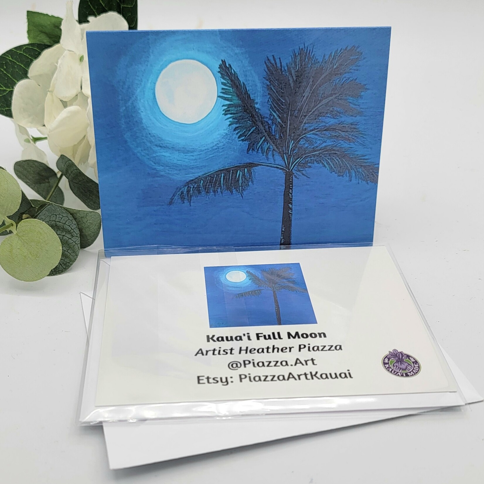 Piazza Art Kaua’i Full Moon @Piazza.Art Card 4 1/2” x 5 1/2”
