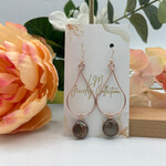 Little McKfarm Brown Coin Pearl Rose GP Earrings