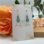 Little McKfarm Seafoam Blue Faceted Chalcedony Stainless Steel Earrings