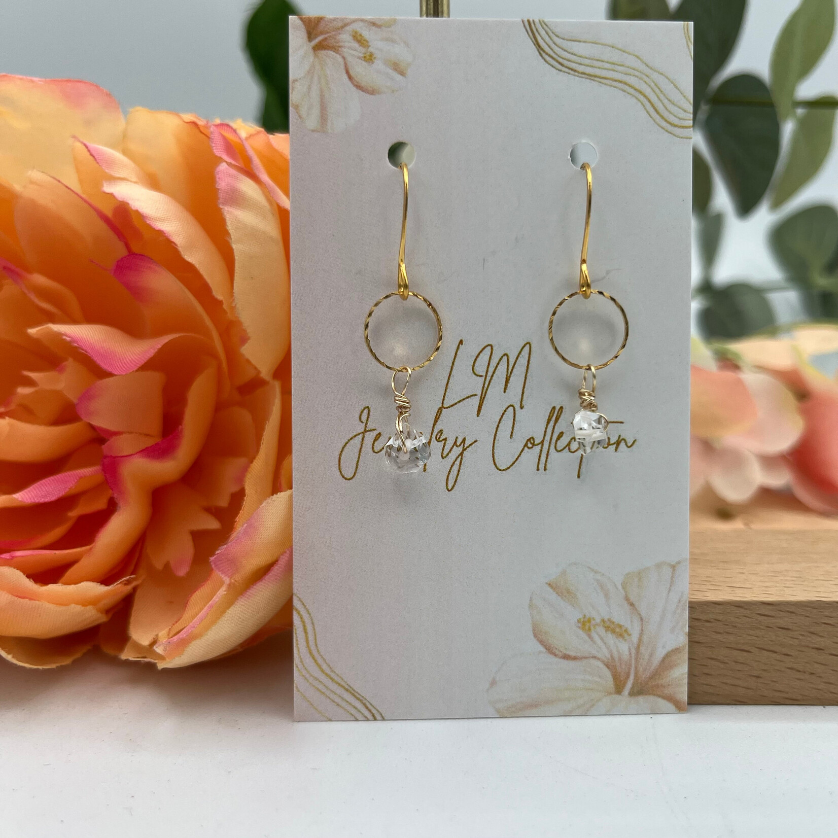 Little McKfarm Herkimer Diamond GP Earrings