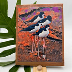 Iliokai Kauai Photo on Reclaimed Wood - Hawaiian Stilt Get-Together