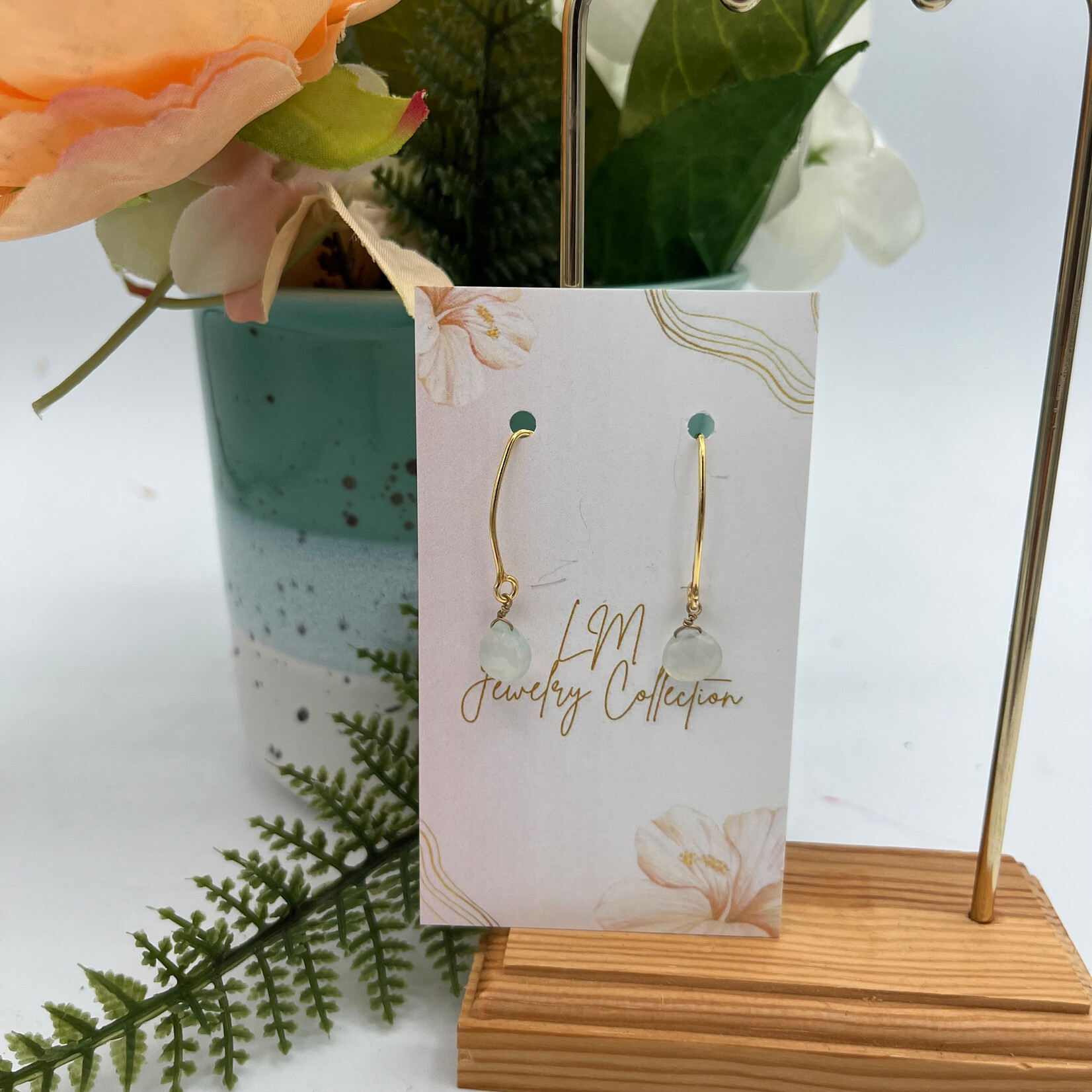 Little McKfarm Vermeil Lime Chalcedony Earrings
