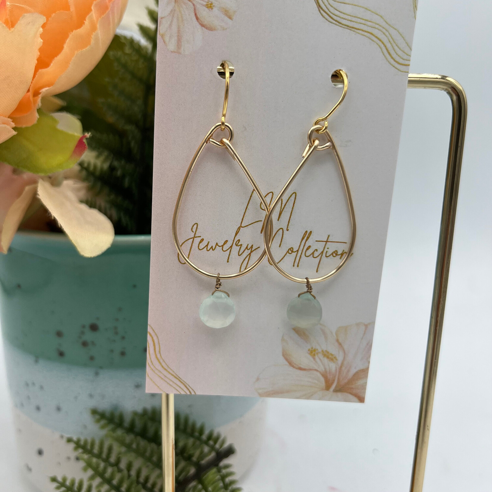 Little McKfarm Lime Chalcedony Marquise GP Earrings