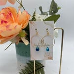 Little McKfarm Azure Water Glass Bead GP Hoop Earrings