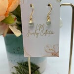 Little McKfarm Prehnita Gold Leaf Heart Earrings