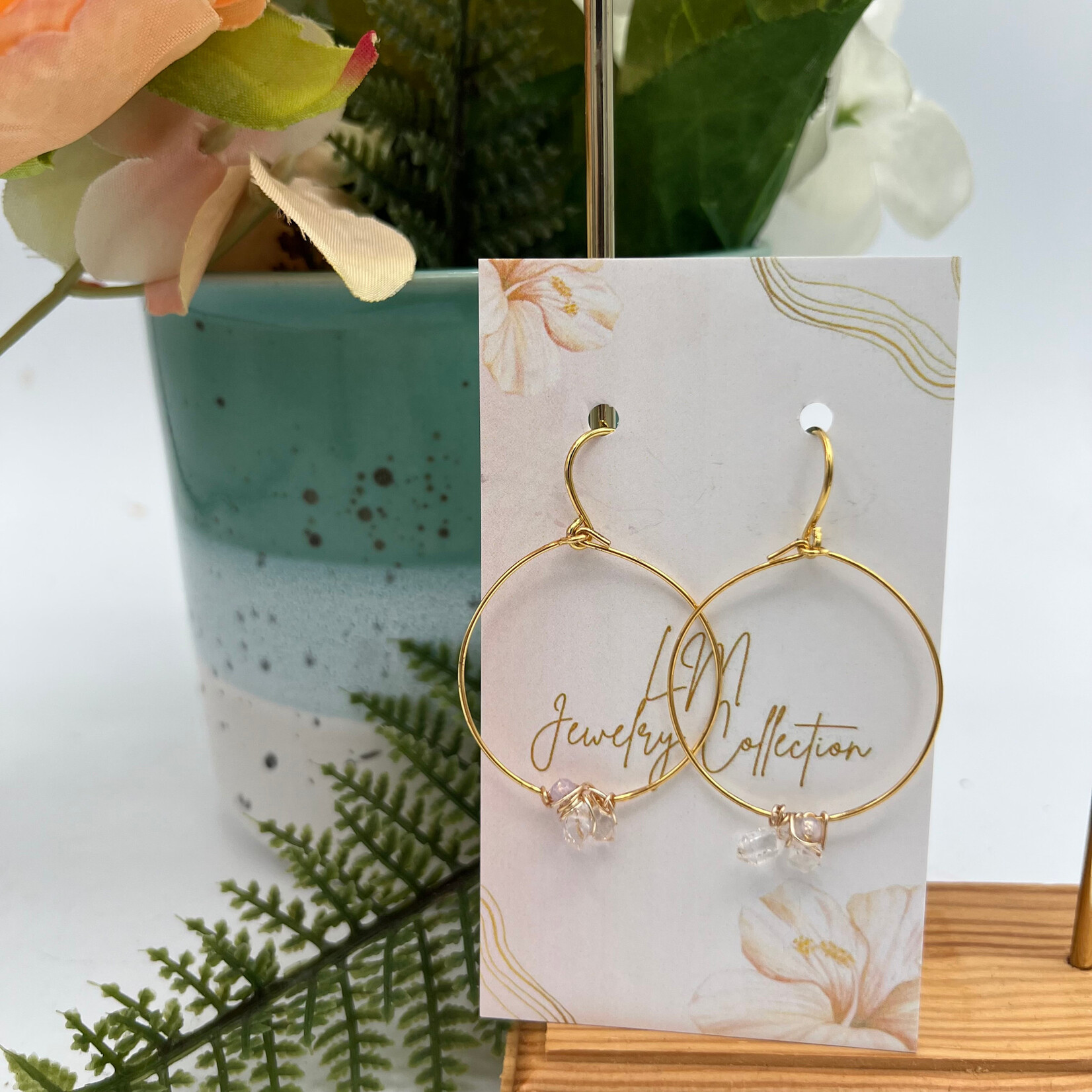 Little McKfarm Crystal Quartz GP Hoop Earrings