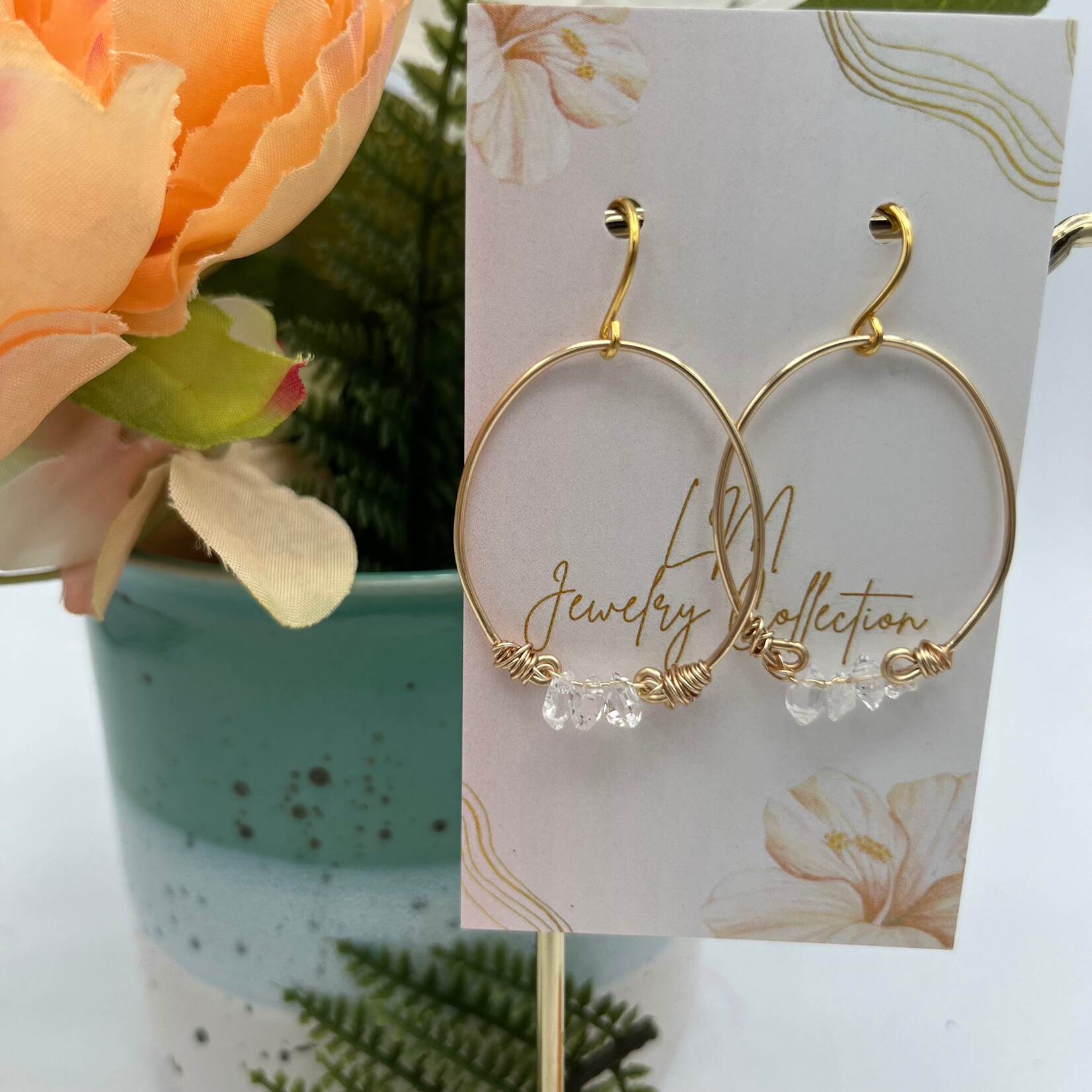 Little McKfarm Crystal Quartz GP Hoop Earrings