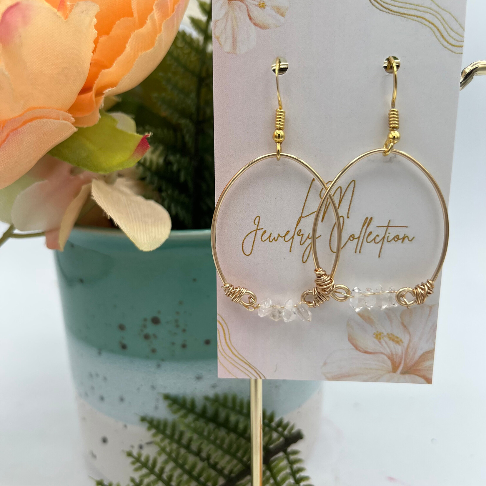 Little McKfarm Crystal Quartz GP Hoop Earrings