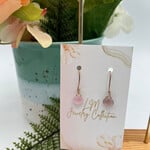 Little McKfarm Pink Chalcedony Heart Rose Gold Earrings