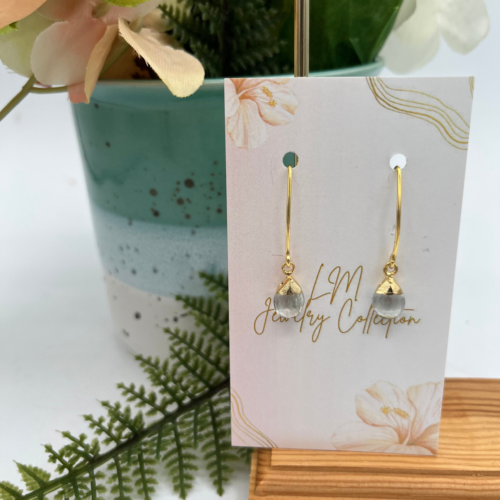 Little McKfarm Prasiolite Leaf Pear Earrings