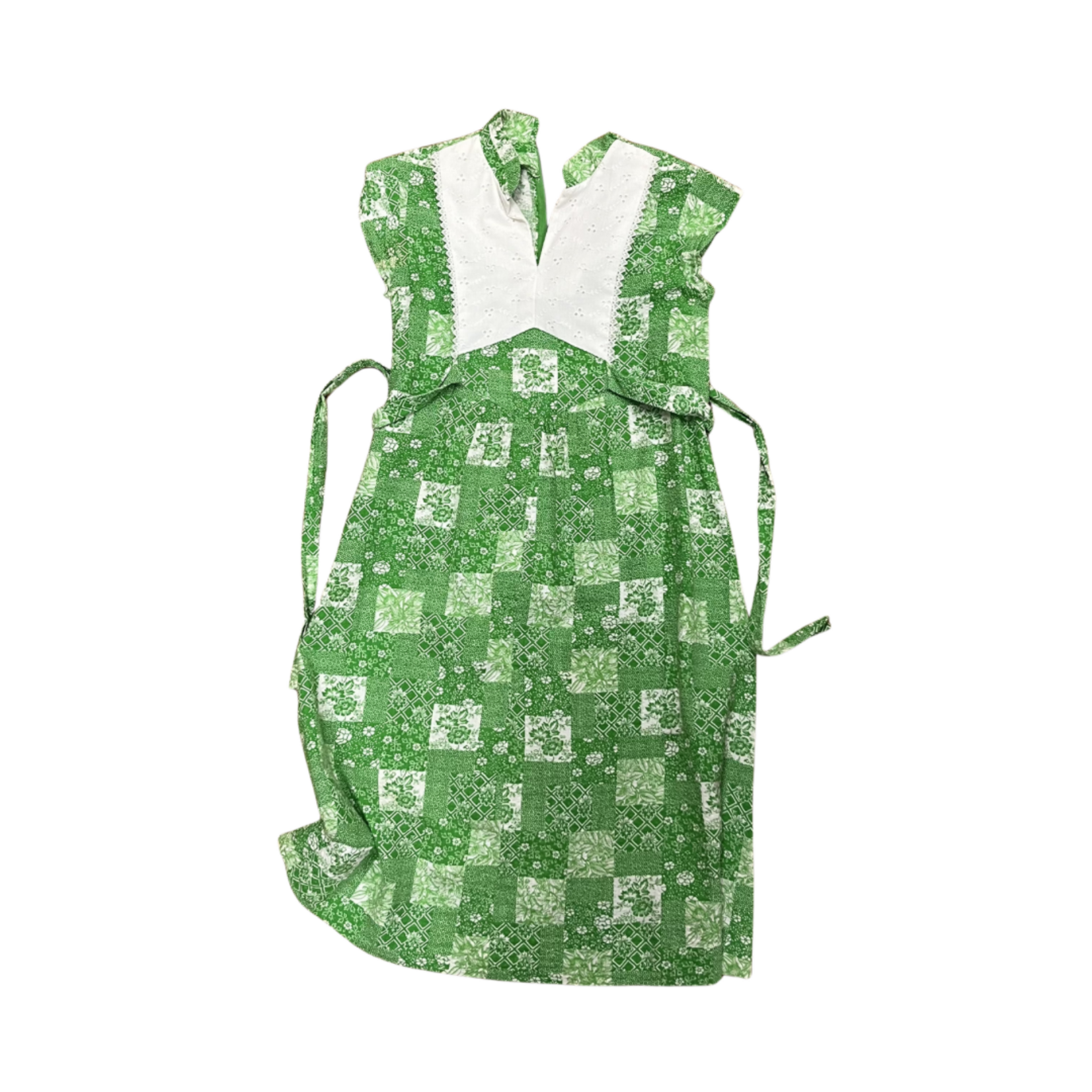 Mission Zero Vintage Women’s Dress - No Label -50-60's Green Prairie - Small