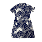 Mission Zero Women's Vintage Dress - Blue White Mod -Berkshire - Large