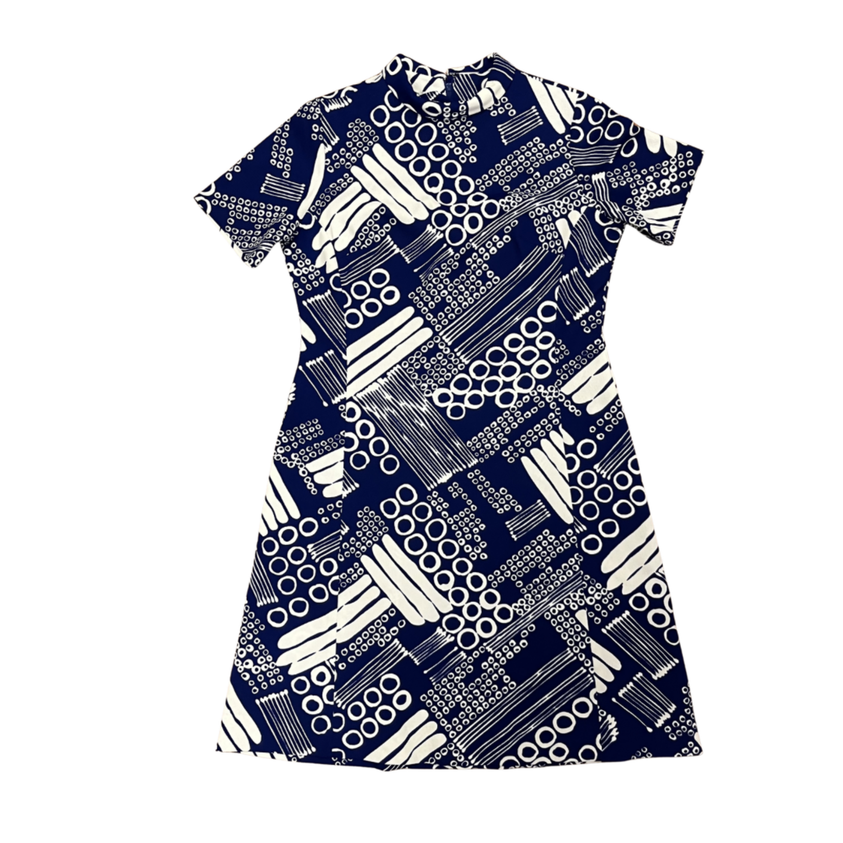 Mission Zero Women's Vintage Dress - Blue White Mod -Berkshire - Large
