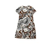 Mission Zero Women's Vintage Dress - Leslie Fay - Brown Mod Paisley - Small/Medium