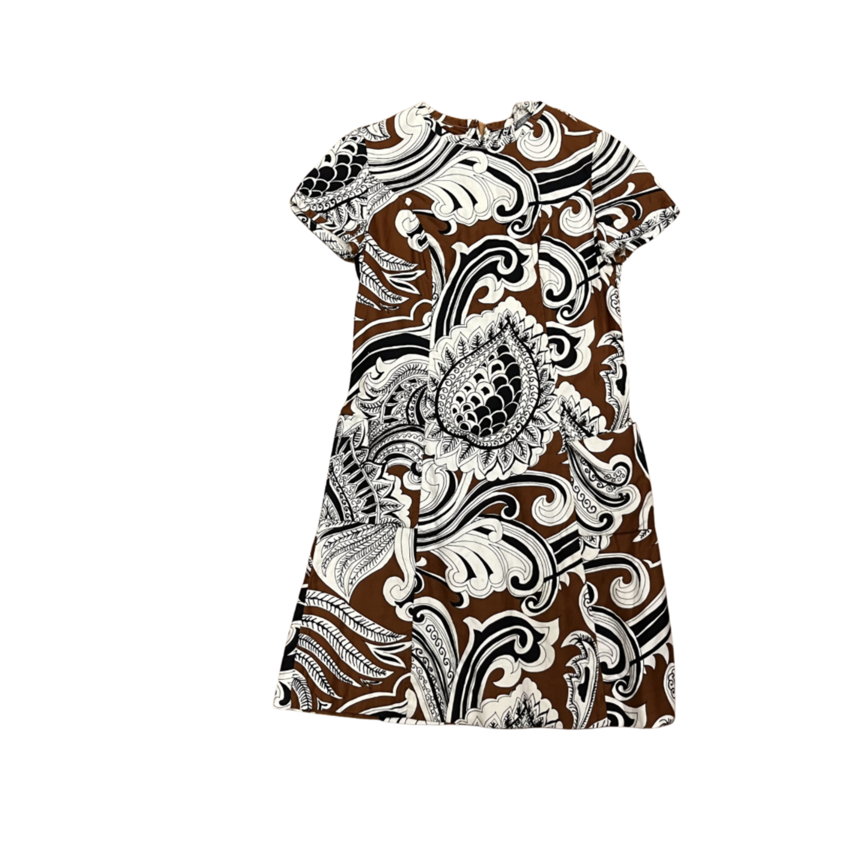 Mission Zero Women's Vintage Dress - Leslie Fay - Brown Mod Paisley - Small/Medium