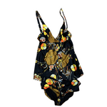 Mission Zero Women's Vintage 2 pc Swimsuit - No Label - Groovy Black - Sz 11/12