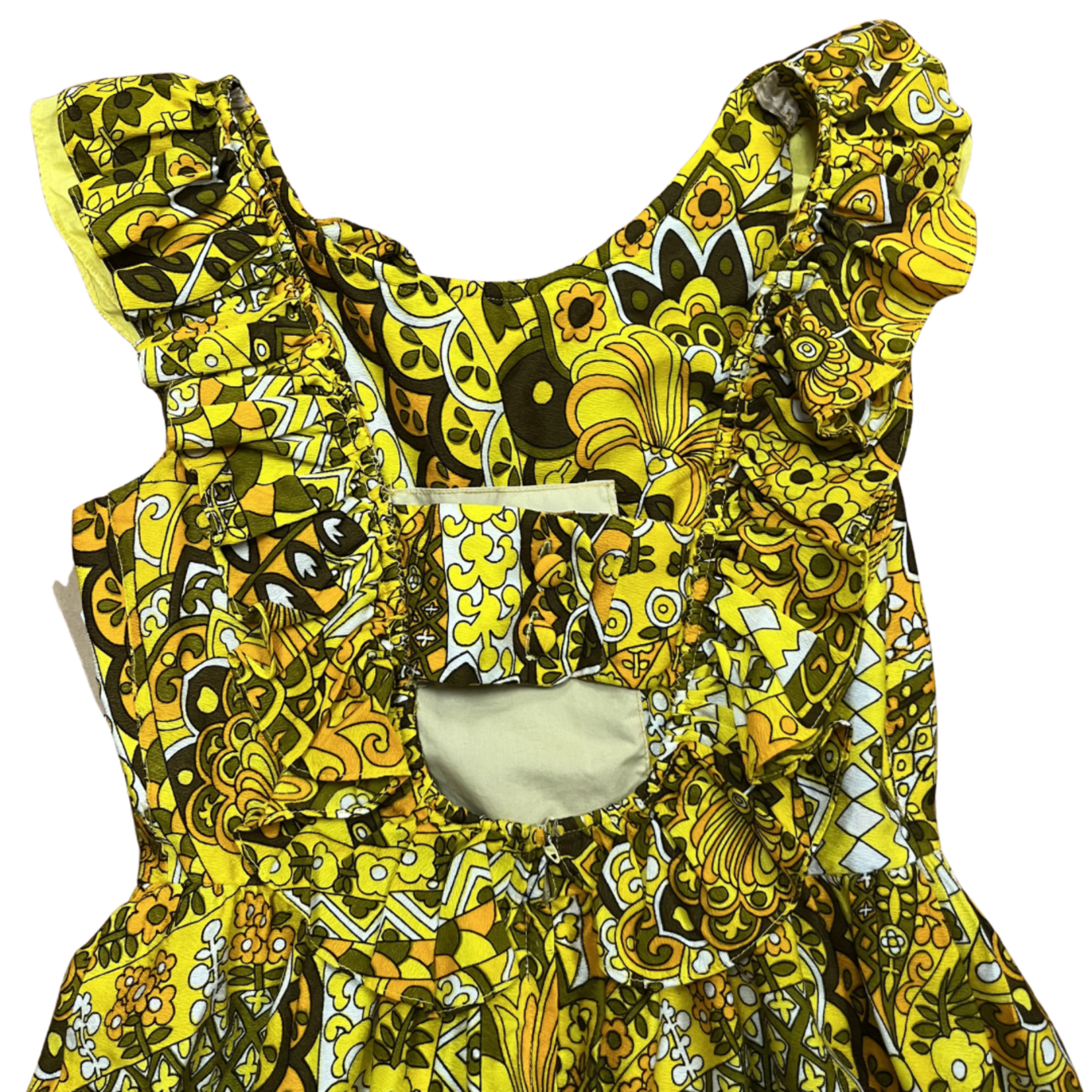 Mission Zero Vintage Mu'umu'u - Lila Honolulu - 60's Groovy Mustard Yellow - Medium