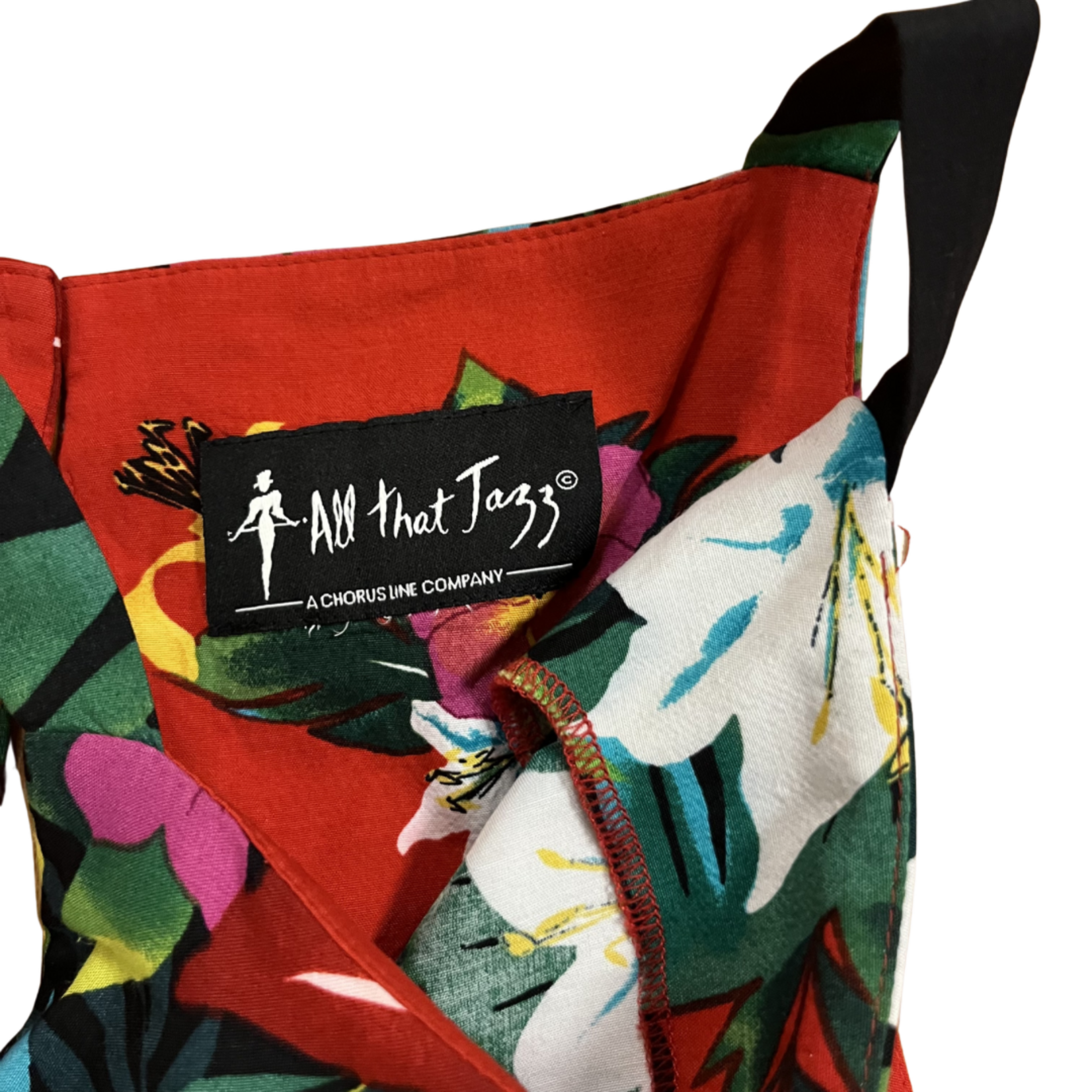 Mission Zero Vintage Dress - 90's Red Tropical Fit Flare - All That Jazz - Small