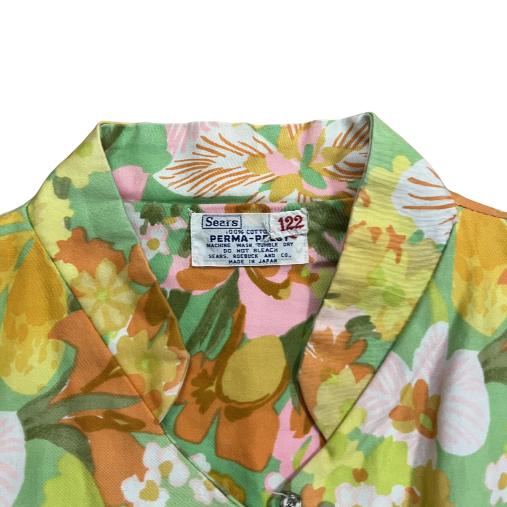 Mission Zero Vintage Dress - 1960's Made In Japan Spring House Dress - Sears - Medium