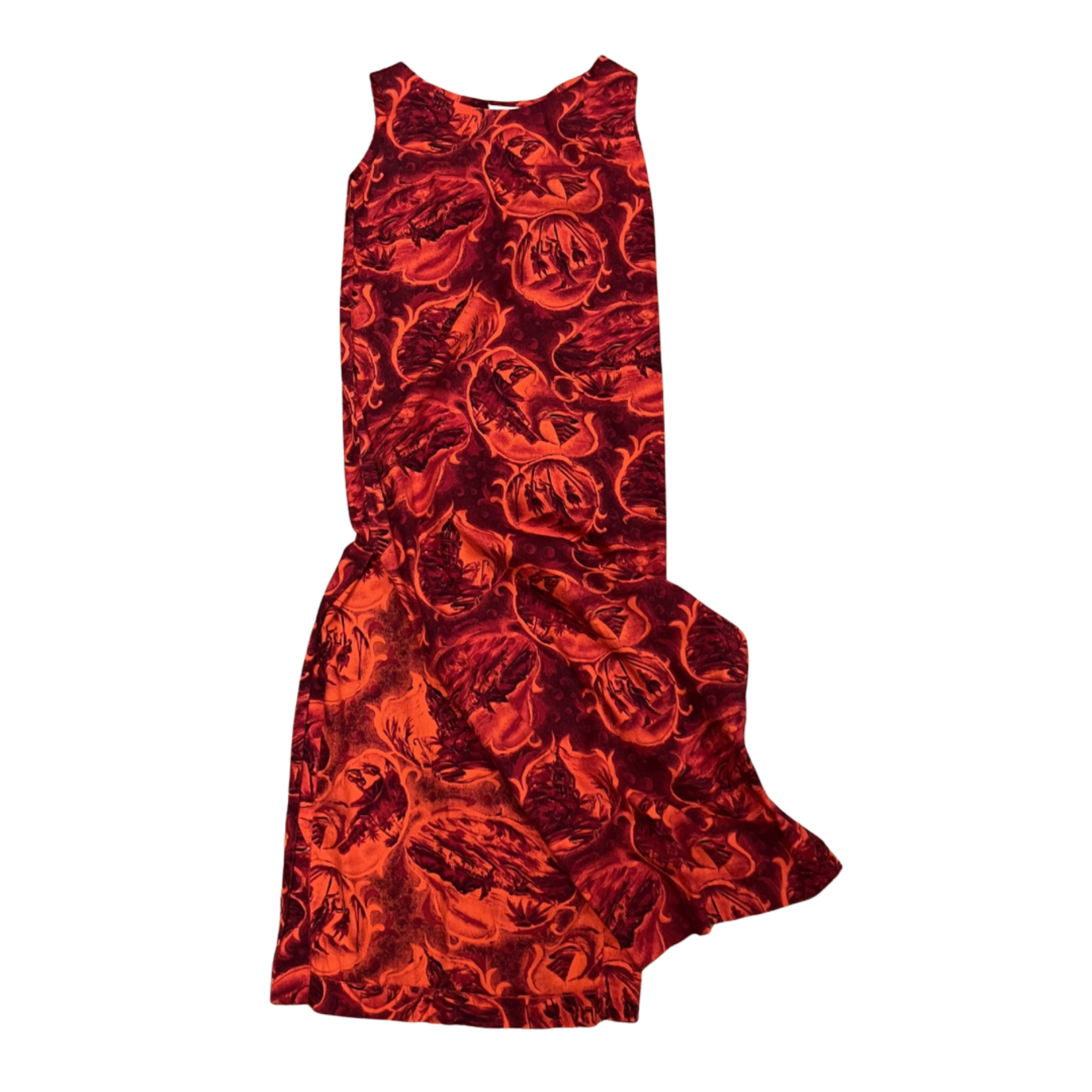 Mission Zero Vintage Mu'umu'u - Skirts & Blouses Red Tiki Print - Small