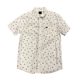 Mission Zero Men's ReLoved Aloha Shirt - RVCA - Red Poppy on White - Large
