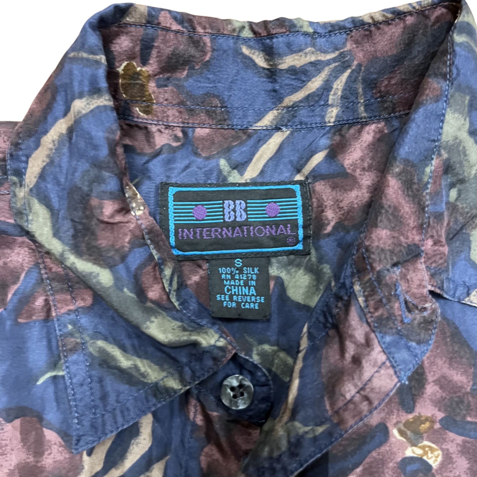 Mission Zero Men’s Vintage Shirt 100% silk S BB International