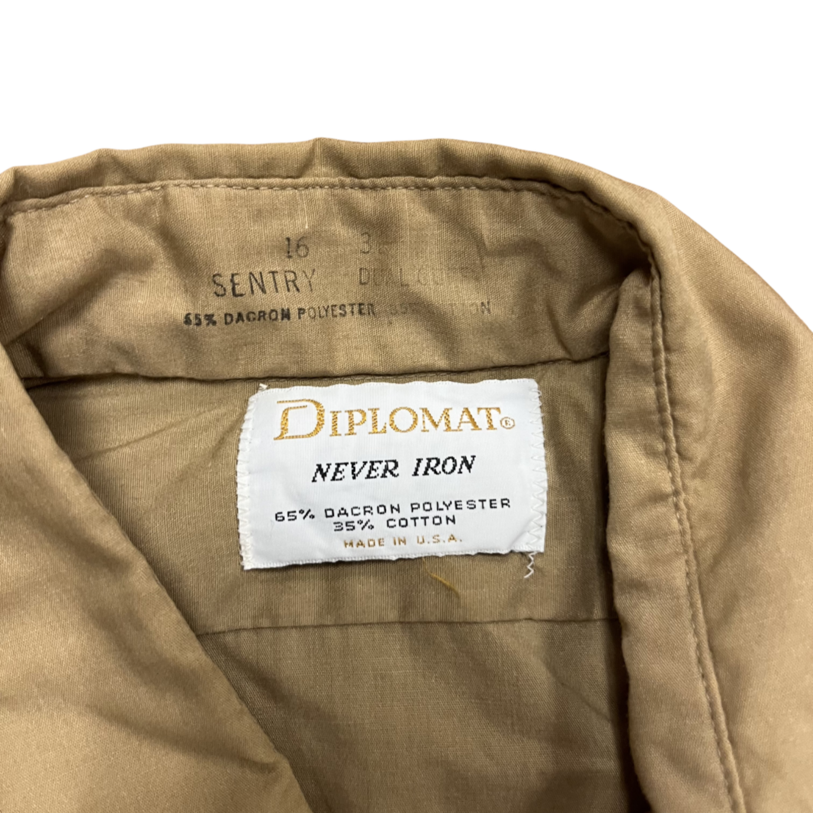 Mission Zero Men’s Vintage Dress Shirt - Large 16 - Diplomat - brown - ‘70s ?