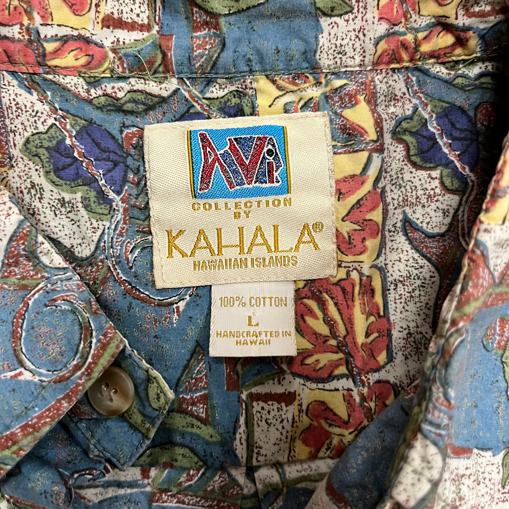 Mission Zero Men's Vintage Aloha Shirt - Avi Collection for Kahala- Lg - 90’s Ulua