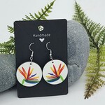 Piazza Art Rainbow Bird of Paradise Piazza Art Stainless Steel Circle Earrings