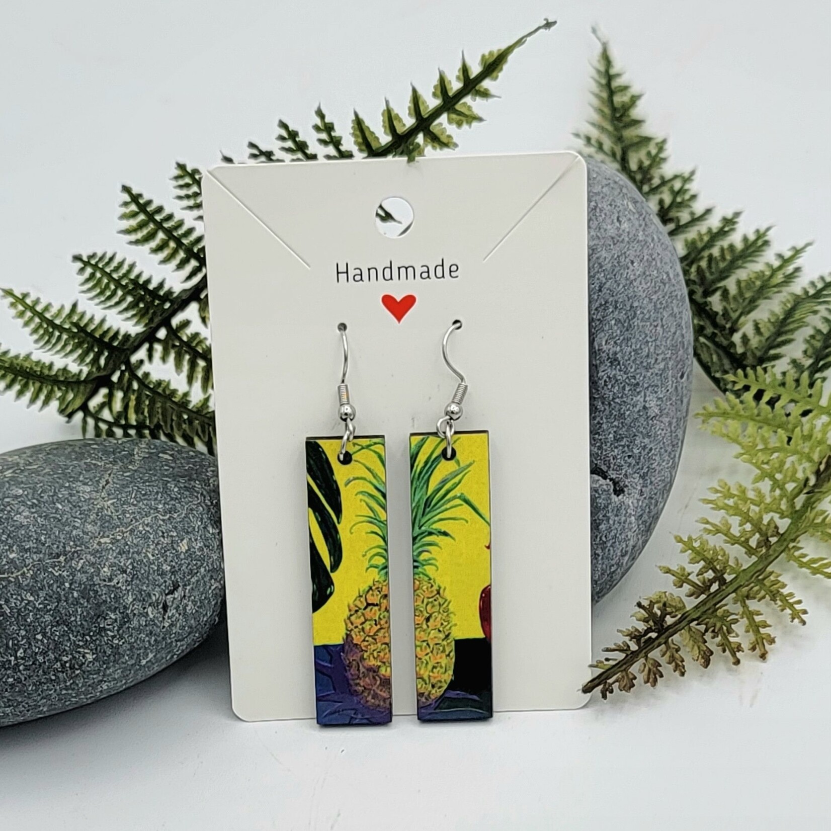 Piazza Art Pineapple  Piazza Art Stainless Steel Bar  Earrings