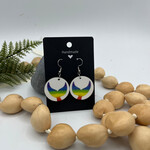 Piazza Art Rainbow Whale Tail Circle SS Earrings