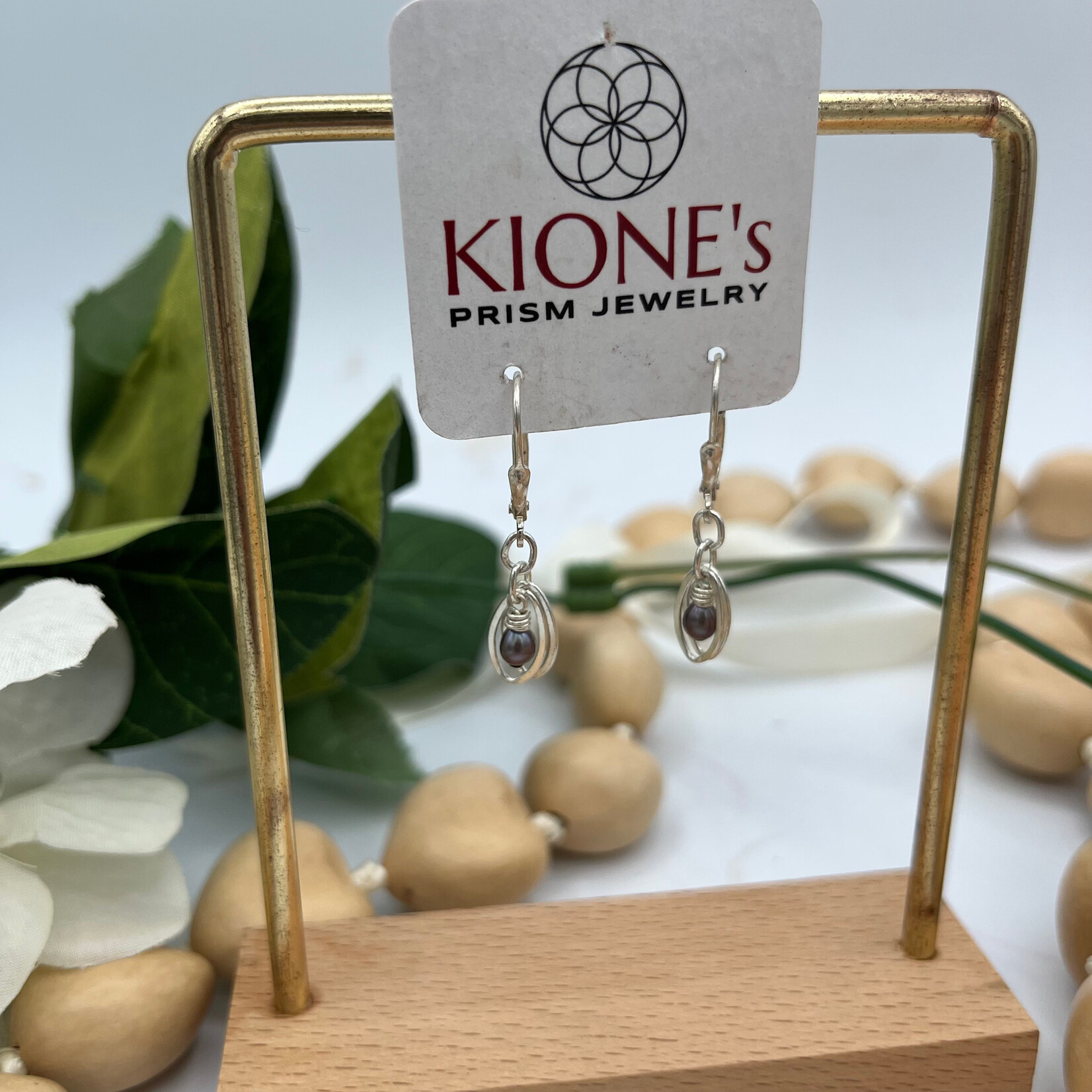 Kione’s Prism Jewelry FW Black Pearl + SS Earrings